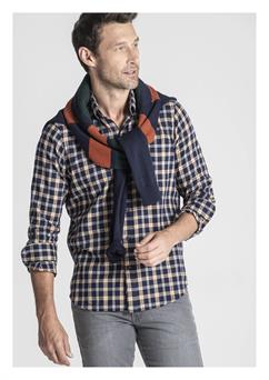 Camisa de cuadros con bolsillo para hombre