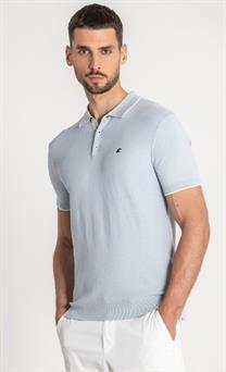 Polo manga corta azul celeste para hombre