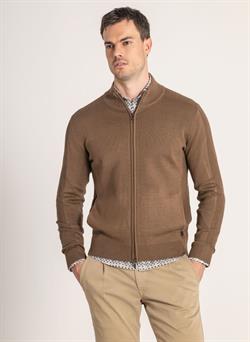 Chaqueta de punto con cremallera en marrón