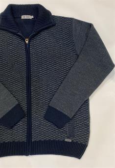 Chaqueta de punto con cremallera y bolsillos en gris