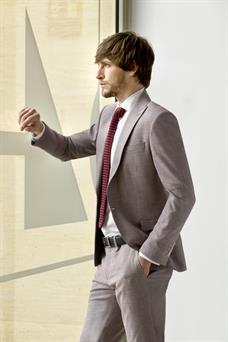 Alexander&Co Traje tejido rustico granate semi slim fit