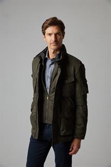 Parka acolchada hombre algodón multibolsillos