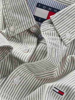 Tommy Jeans camisa raya verde para hombre