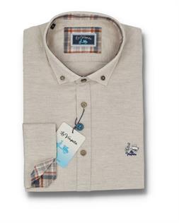 La Vespita camisa beis con botones en el cuello para hombre