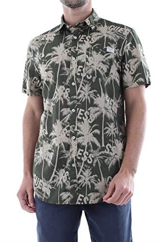 En la cabeza de presumir ampliar Guess camisa manga corta de hombre estampada con palmeras Guess