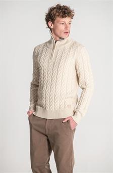 Jersey hombre beis con cremallera