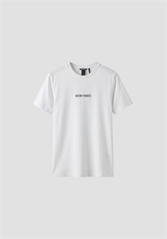 Camiseta color crema regular fit en punto jersey de algodón con logo de plástico mate y estampado fl
