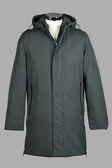 Parka larga con capucha verde