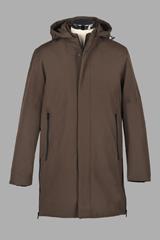 Parka larga con capucha verde