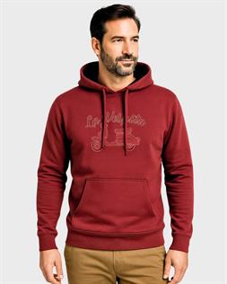La Vespita sudadera con capucha granate para hombre