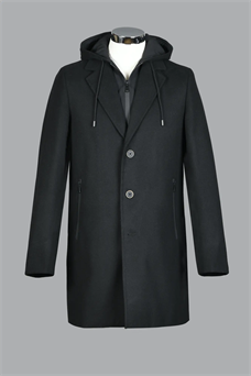 Abrigo negro de paño para hombre Alexander&Co.