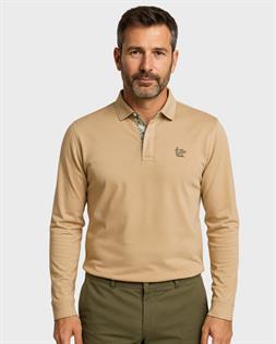 La Vespita polo beis manga larga para hombre